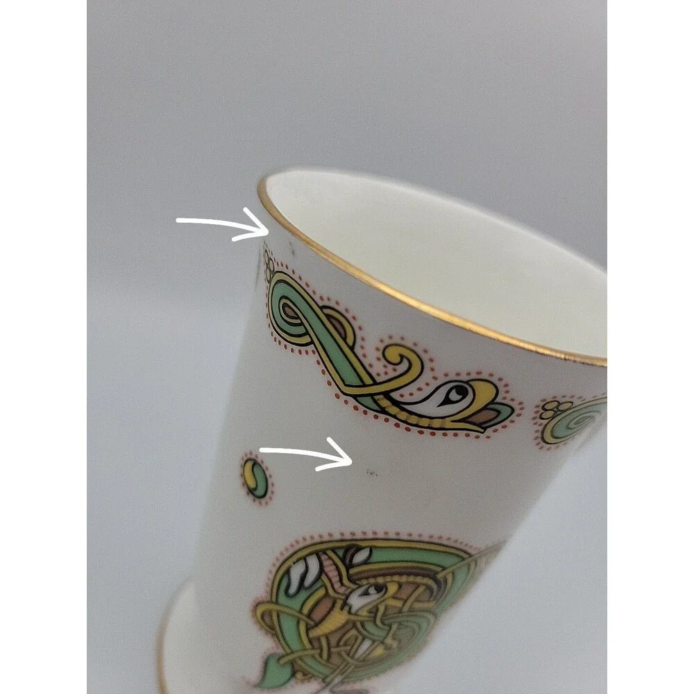 Celtic Illumination Art Book Of Kells Design Cup Royal Tara, made In Ireland EUC